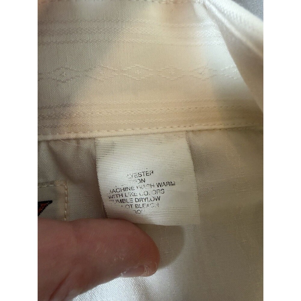 ELY Cattleman Western Pearl Snap Shirt Men’s 16.5 / 36 White Long Sleeve - Picture 12 of 15